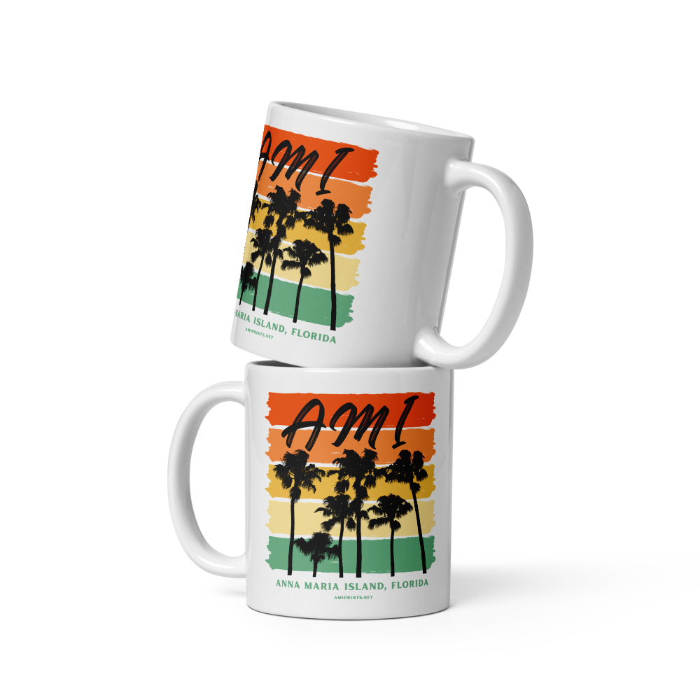 Anna Maria Island White glossy mug