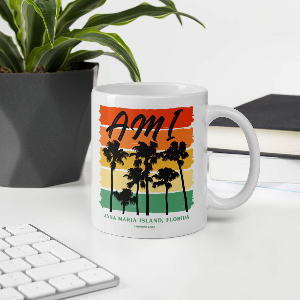 Anna Maria Island White glossy mug